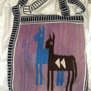 VTG wool handmade alpaca tote eclectic grandpa grandmacore cottagecore smartwool